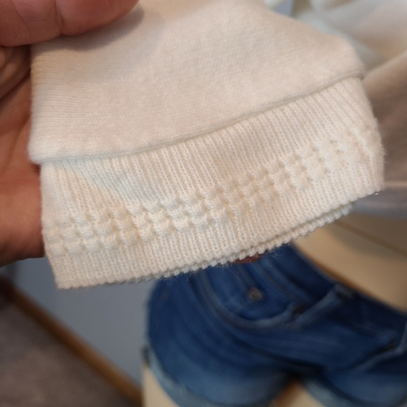 Vintage Cottage Cardigan Sweater Embroidered 50s Dainty Parisian Cream Fairy - Picture 6 of 9